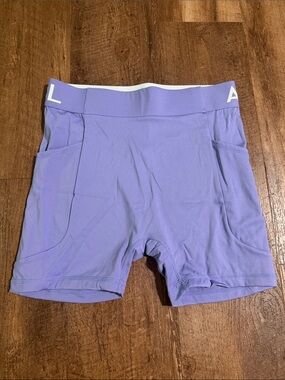 AYBL Lavender High-Rise Bike Shorts with Side Pockets